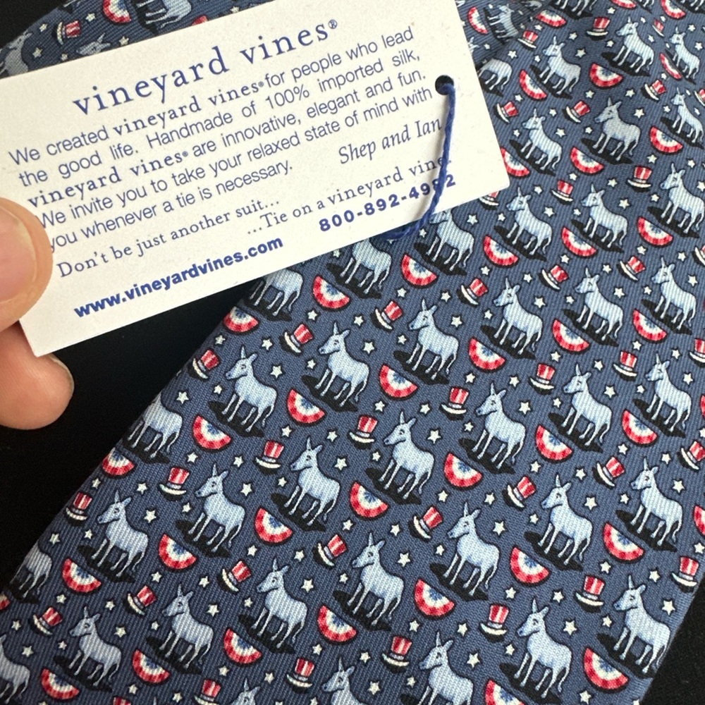 NWT Vineyard Vines Donkey Silk Tie | Handpicked Shep & Ian | Patriotic - Picture 6 of 6